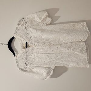 NWT NICOLE MILLER SIZE SMALL WHITE SEER  SUCKER TOP